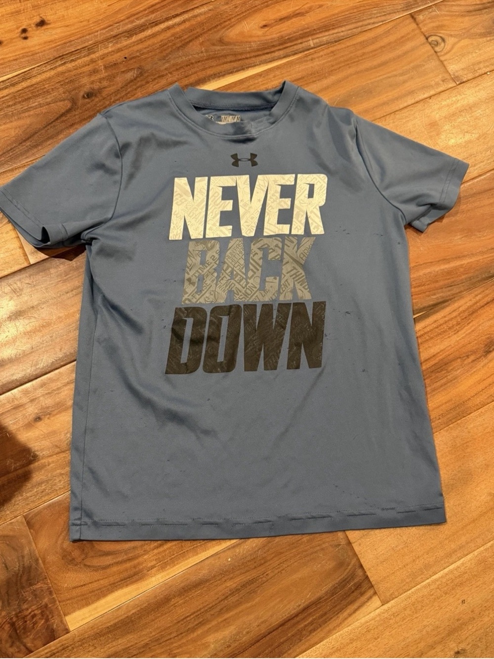 Under Armour Men's Slate Blue 'Never Back Down' Short Sleeve Tee